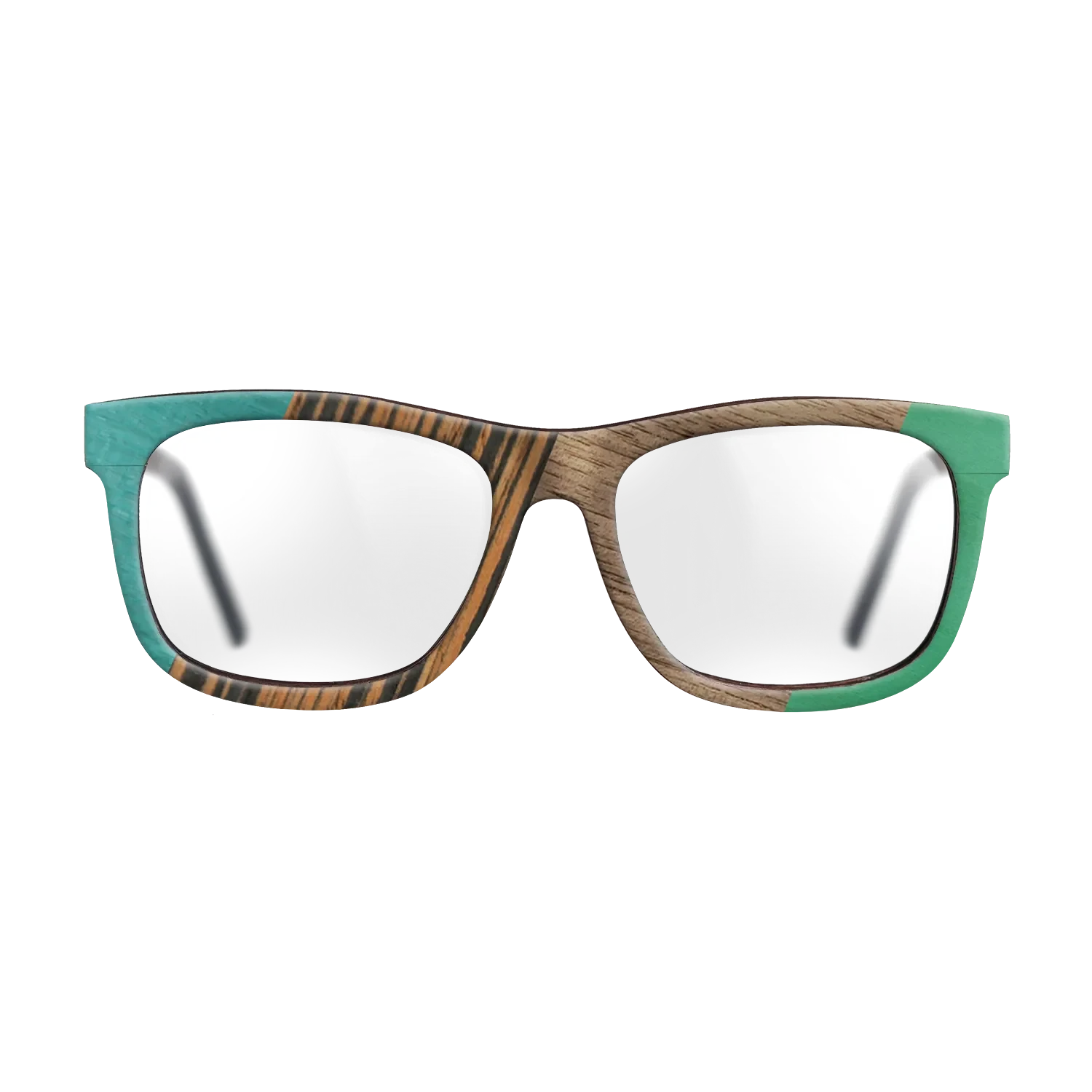 Fumed Oak,Walnut: Straight Grain,Poplar Dyed: Turquoise,Italian Ebony,Poplar Dyed: Green: Angle Cut - The Hero - Square - SIRIS wood optic