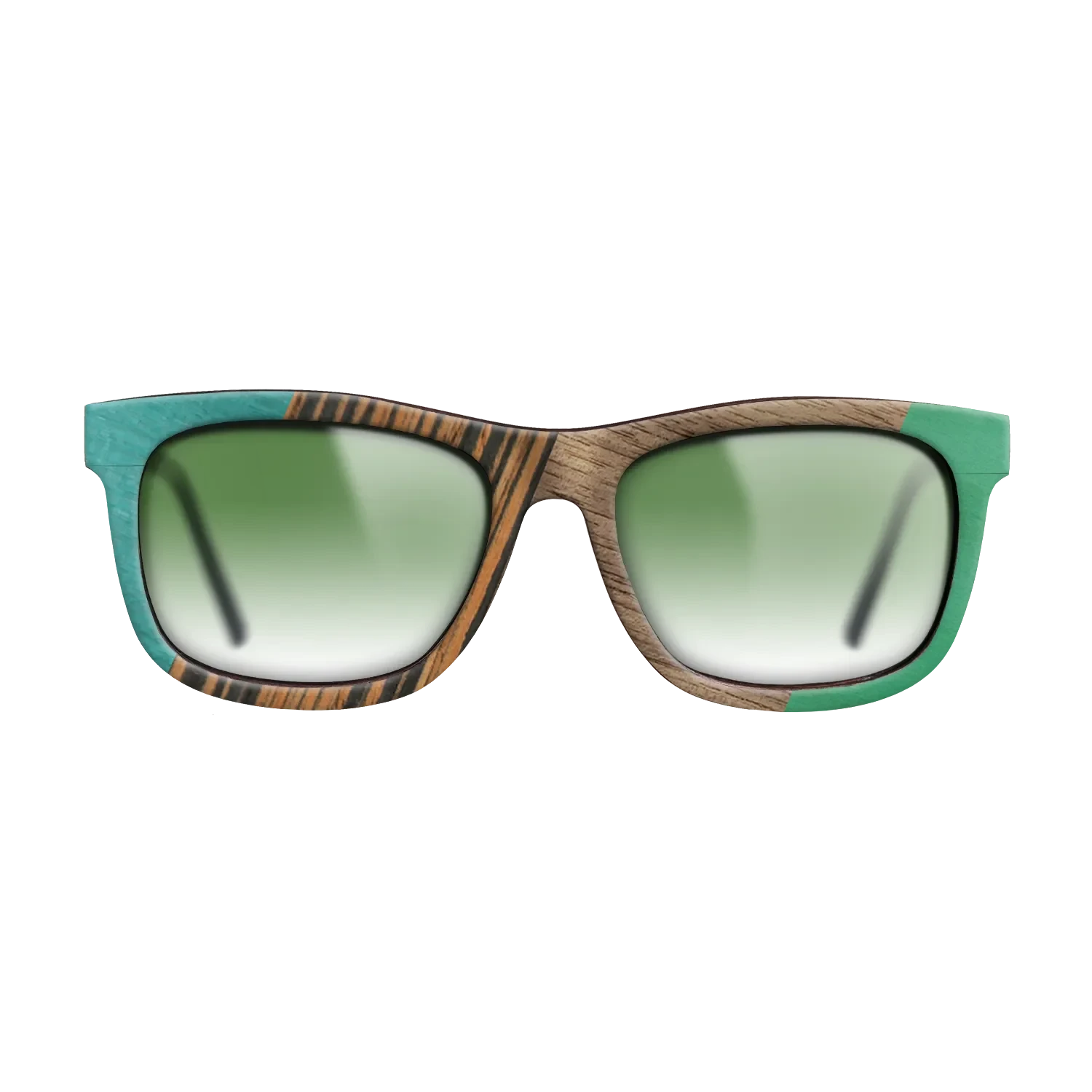 Fumed Oak,Walnut: Straight Grain,Poplar Dyed: Turquoise,Italian Ebony,Poplar Dyed: Green: Angle Cut - The Hero - Square - SIRIS wood optic