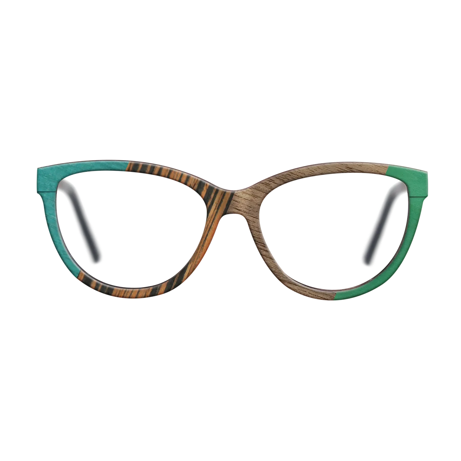 Fumed Oak,Walnut: Straight Grain,Poplar Dyed: Turquoise,Italian Ebony,Poplar Dyed: Green: Angle Cut - The Maiden - Cat - SIRIS wood optic