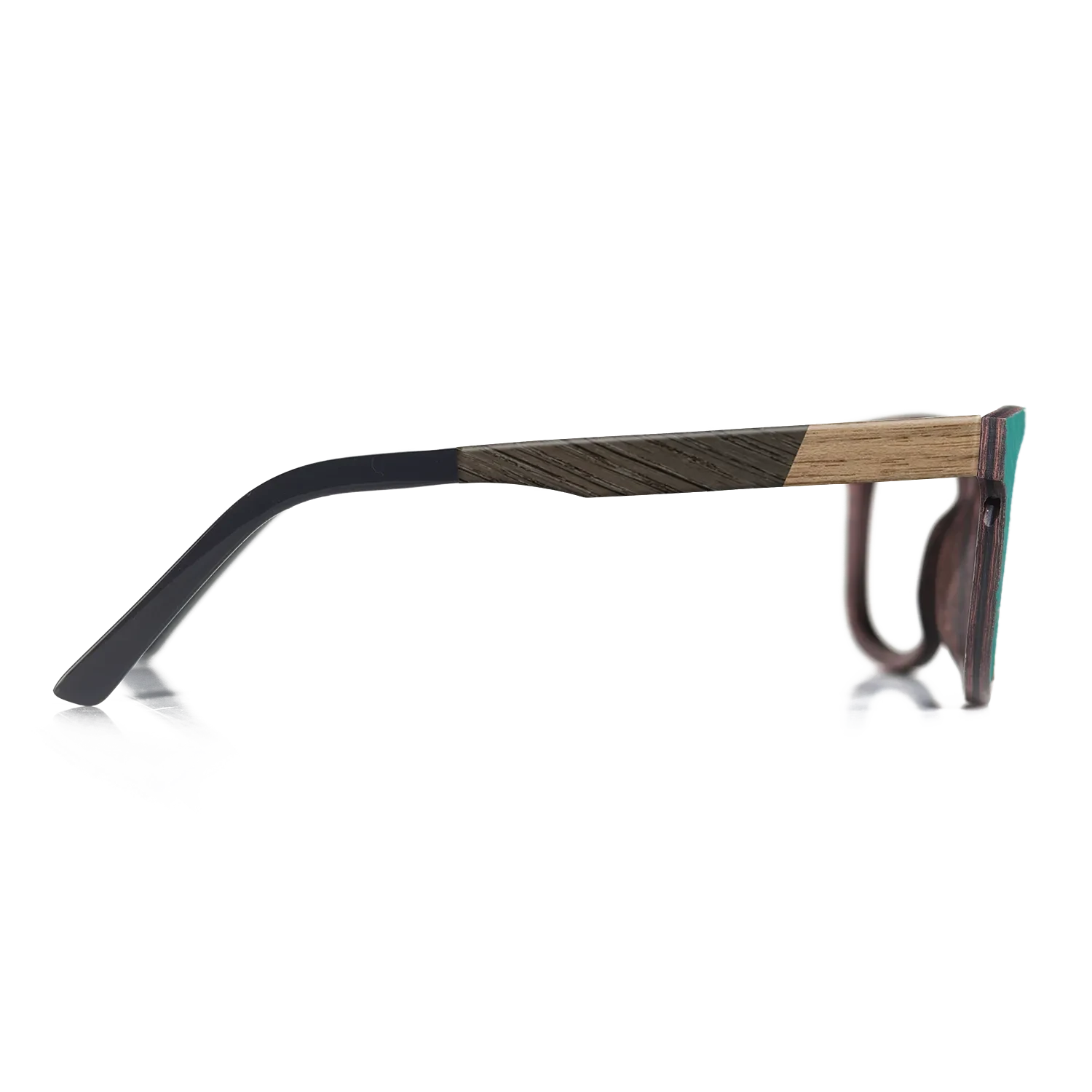 Fumed Oak,Walnut: Straight Grain,Poplar Dyed: Turquoise,Italian Ebony,Poplar Dyed: Green: Angle Cut - The Maiden - Cat - SIRIS wood optic