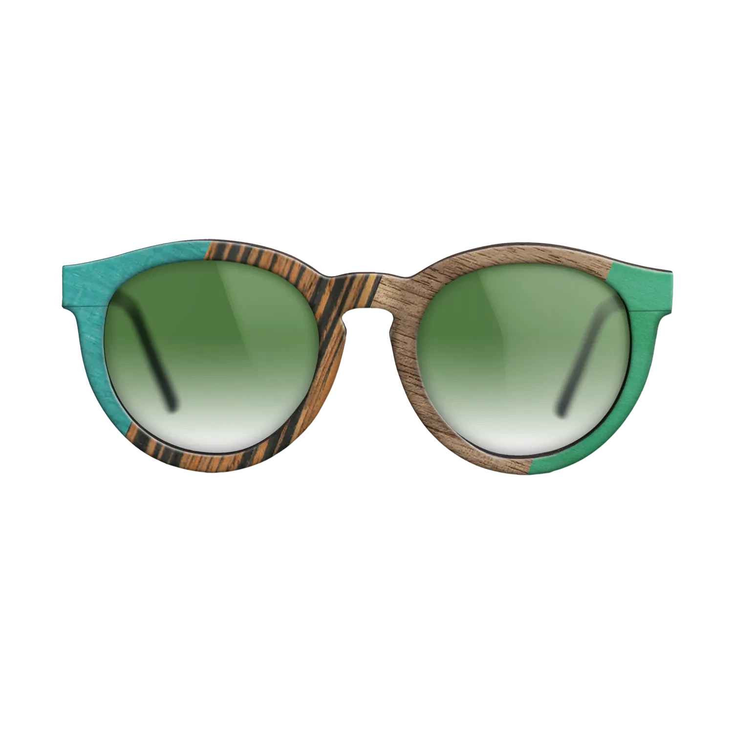 Fumed Oak,Walnut: Straight Grain,Poplar Dyed: Turquoise,Italian Ebony,Poplar Dyed: Green: Angle Cut - The Rebel - Round - SIRIS wood optic