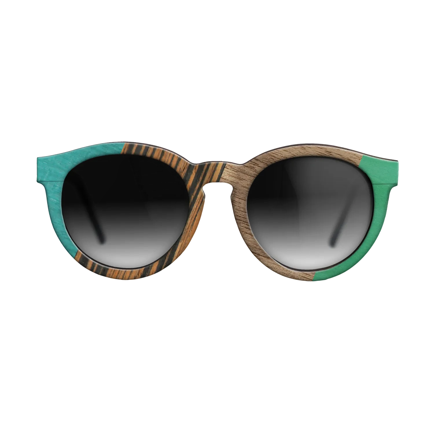 Fumed Oak,Walnut: Straight Grain,Poplar Dyed: Turquoise,Italian Ebony,Poplar Dyed: Green: Angle Cut - The Rebel - Round - SIRIS wood optic