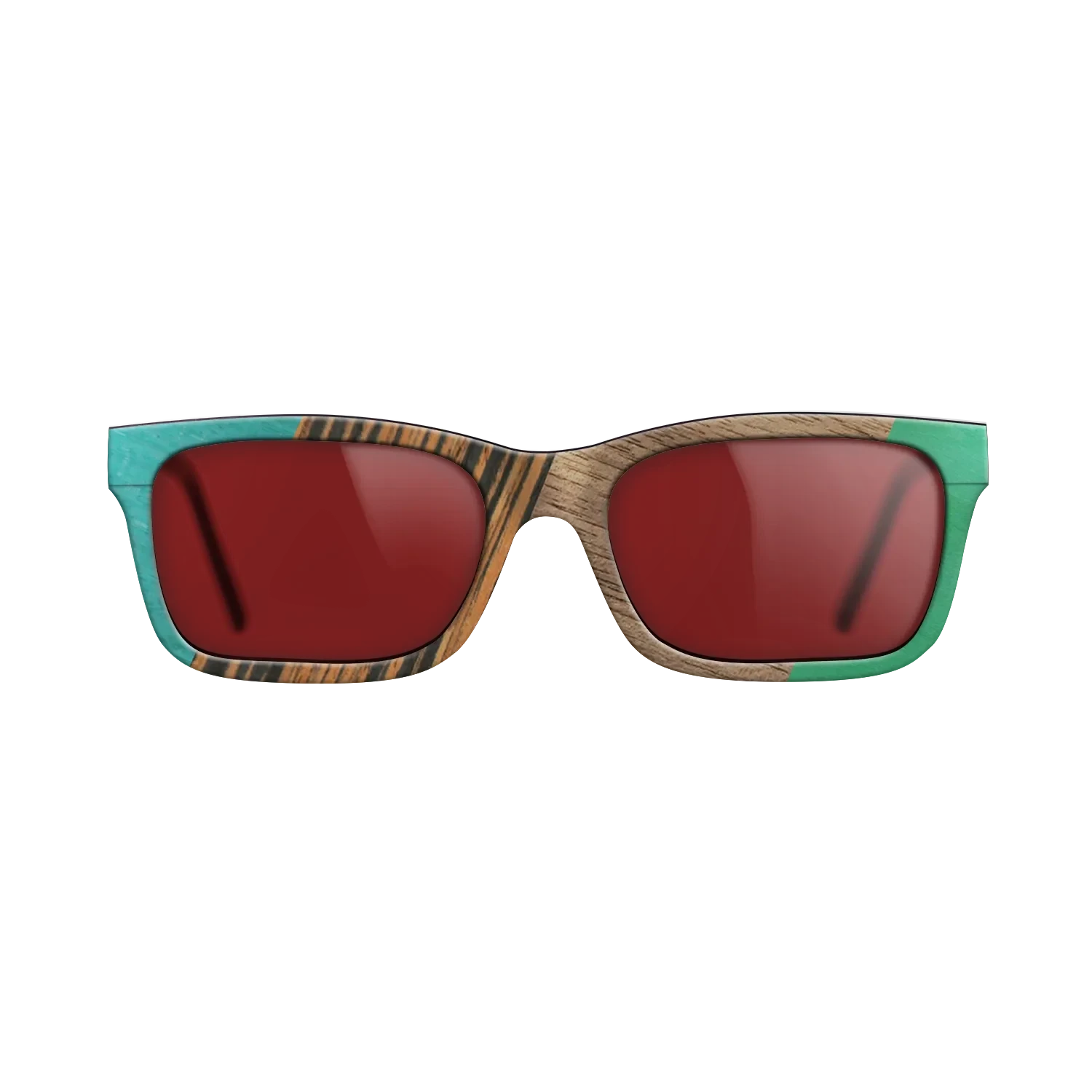 Fumed Oak,Walnut: Straight Grain,Poplar Dyed: Turquoise,Italian Ebony,Poplar Dyed: Green: Angle Cut - The Sage - Block - SIRIS wood optic