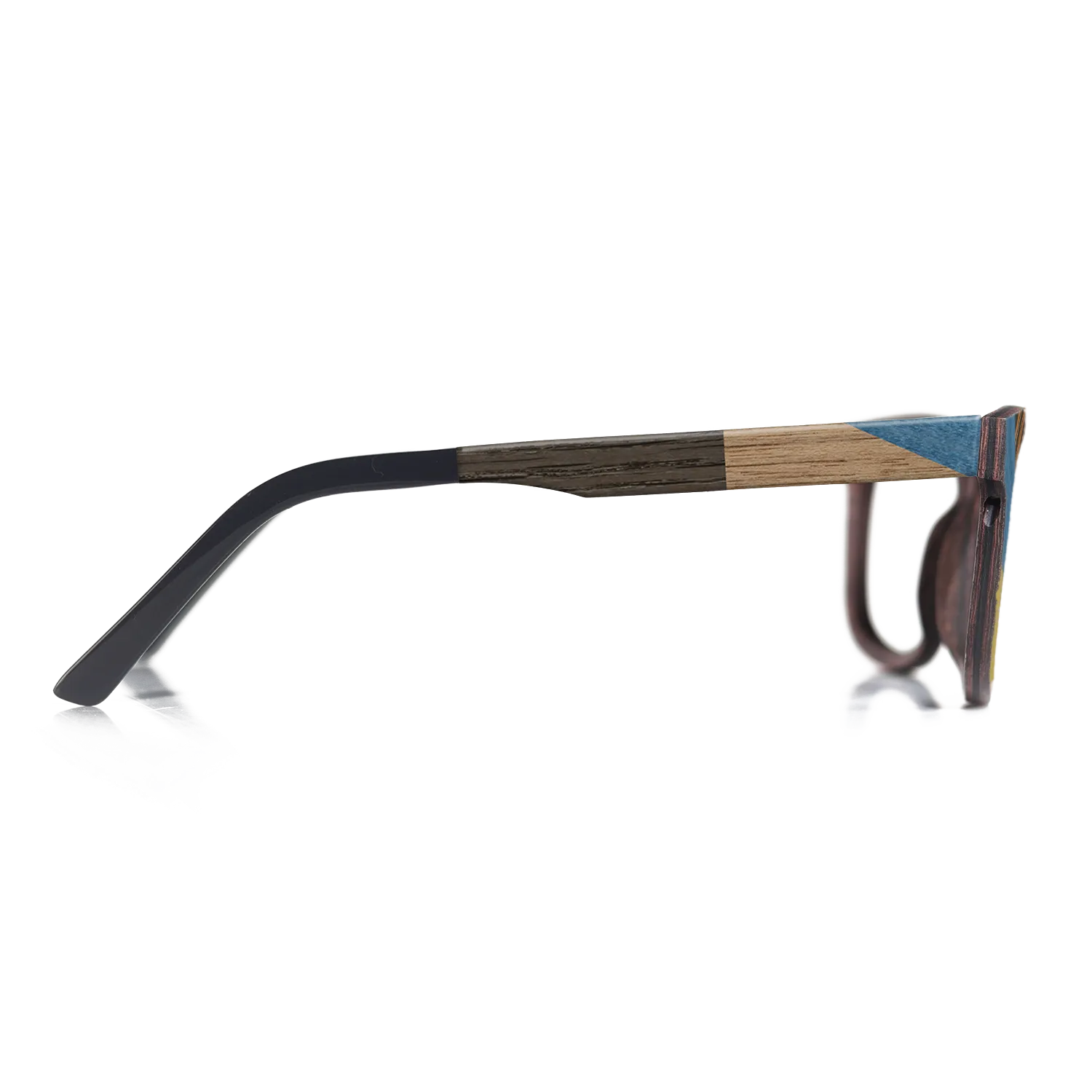 Fumed Oak,Walnut: Straight Grain,Poplar Dyed: Yellow,Poplar Dyed: Blue Denim,Italian Ebony: Mosaic - The Hero - Square - SIRIS wood optic