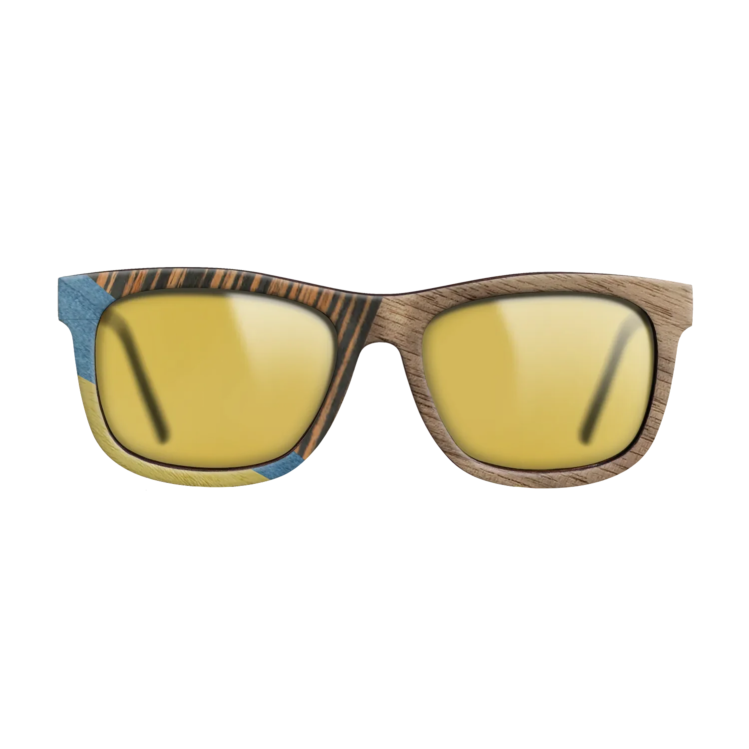 Fumed Oak,Walnut: Straight Grain,Poplar Dyed: Yellow,Poplar Dyed: Blue Denim,Italian Ebony: Mosaic - The Hero - Square - SIRIS wood optic