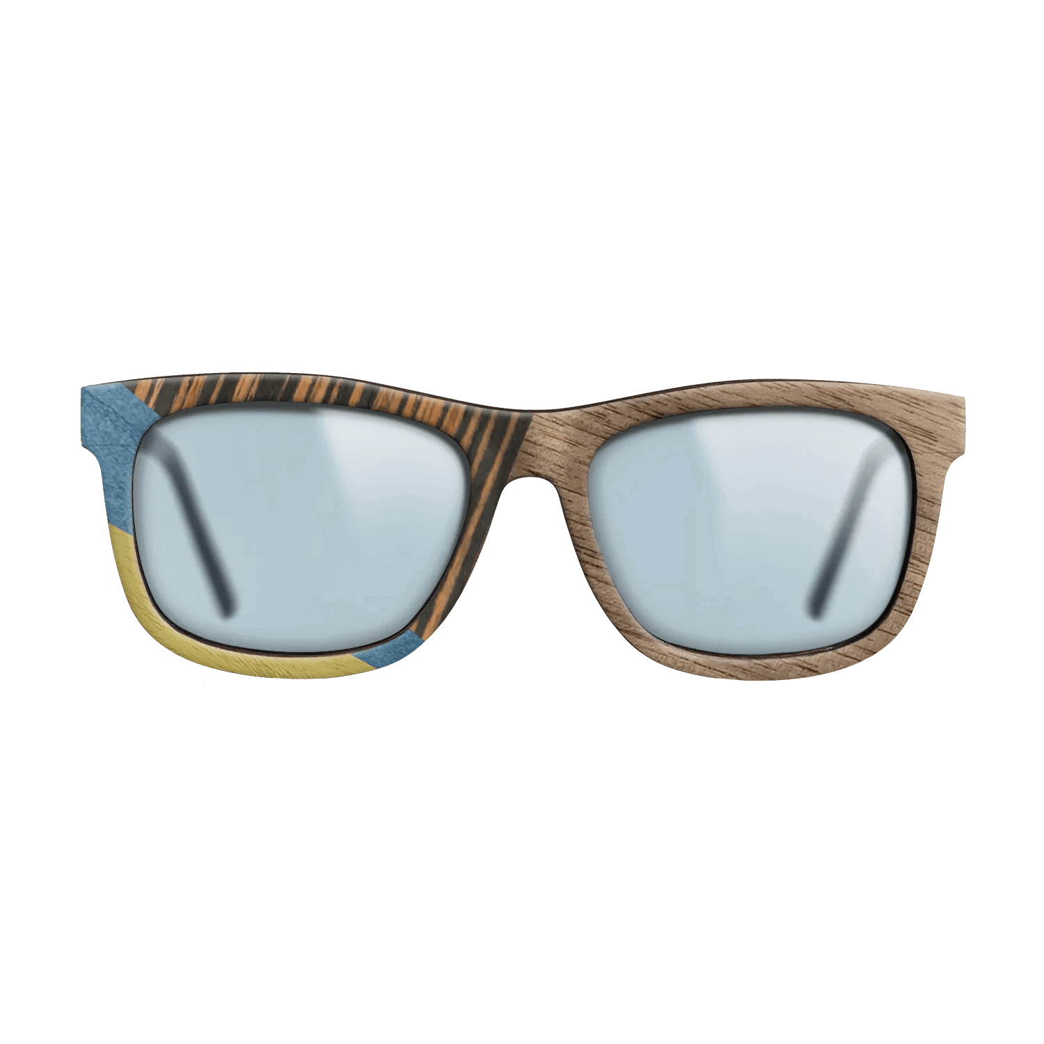 Fumed Oak,Walnut: Straight Grain,Poplar Dyed: Yellow,Poplar Dyed: Blue Denim,Italian Ebony: Mosaic - The Hero - Square - SIRIS wood optic