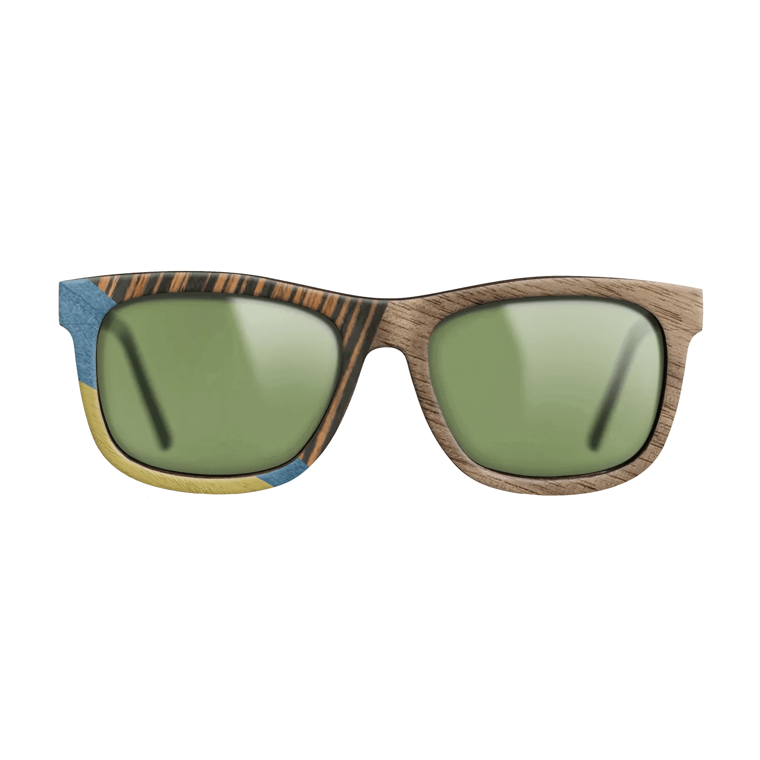 Fumed Oak,Walnut: Straight Grain,Poplar Dyed: Yellow,Poplar Dyed: Blue Denim,Italian Ebony: Mosaic - The Hero - Square - SIRIS wood optic