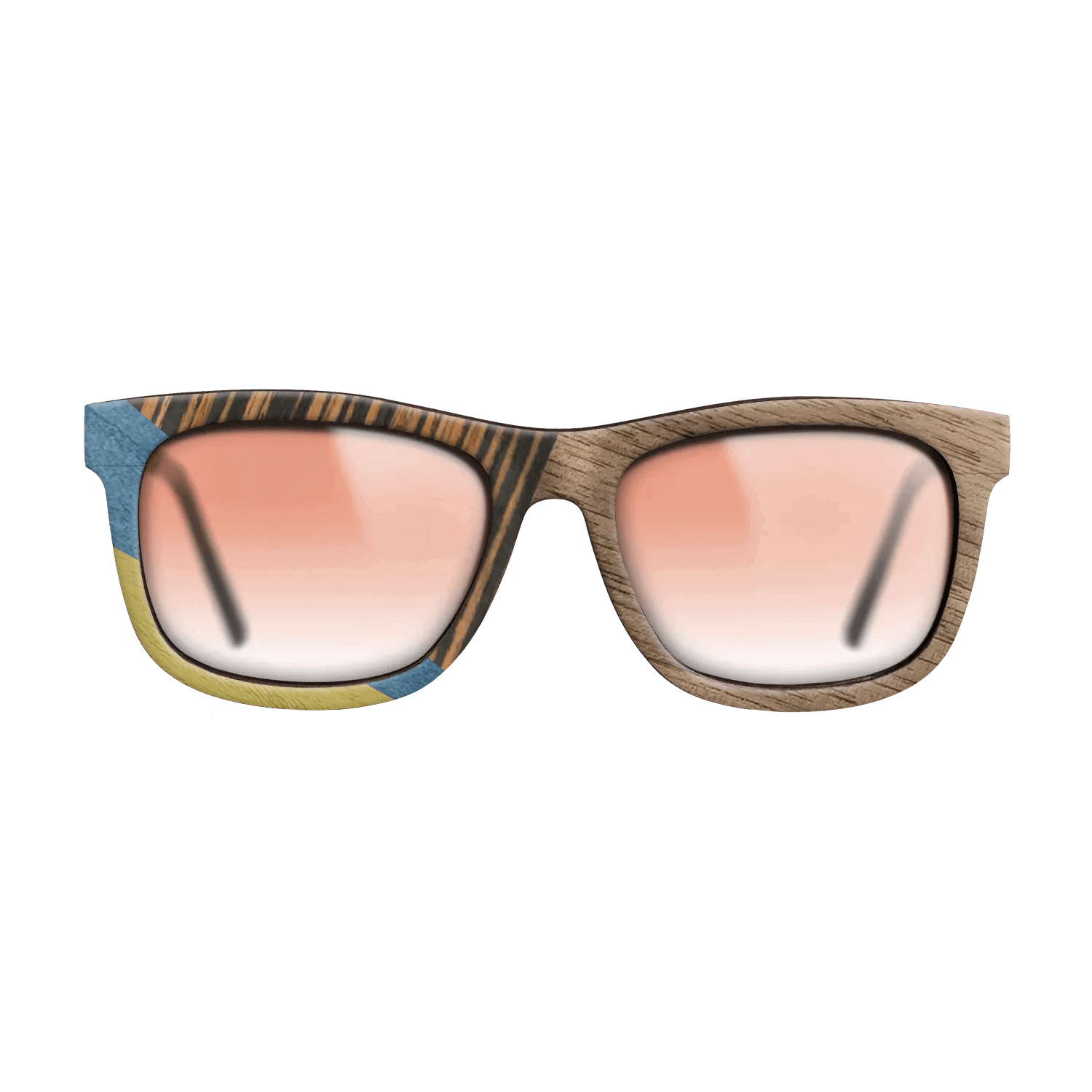 Fumed Oak,Walnut: Straight Grain,Poplar Dyed: Yellow,Poplar Dyed: Blue Denim,Italian Ebony: Mosaic - The Hero - Square - SIRIS wood optic