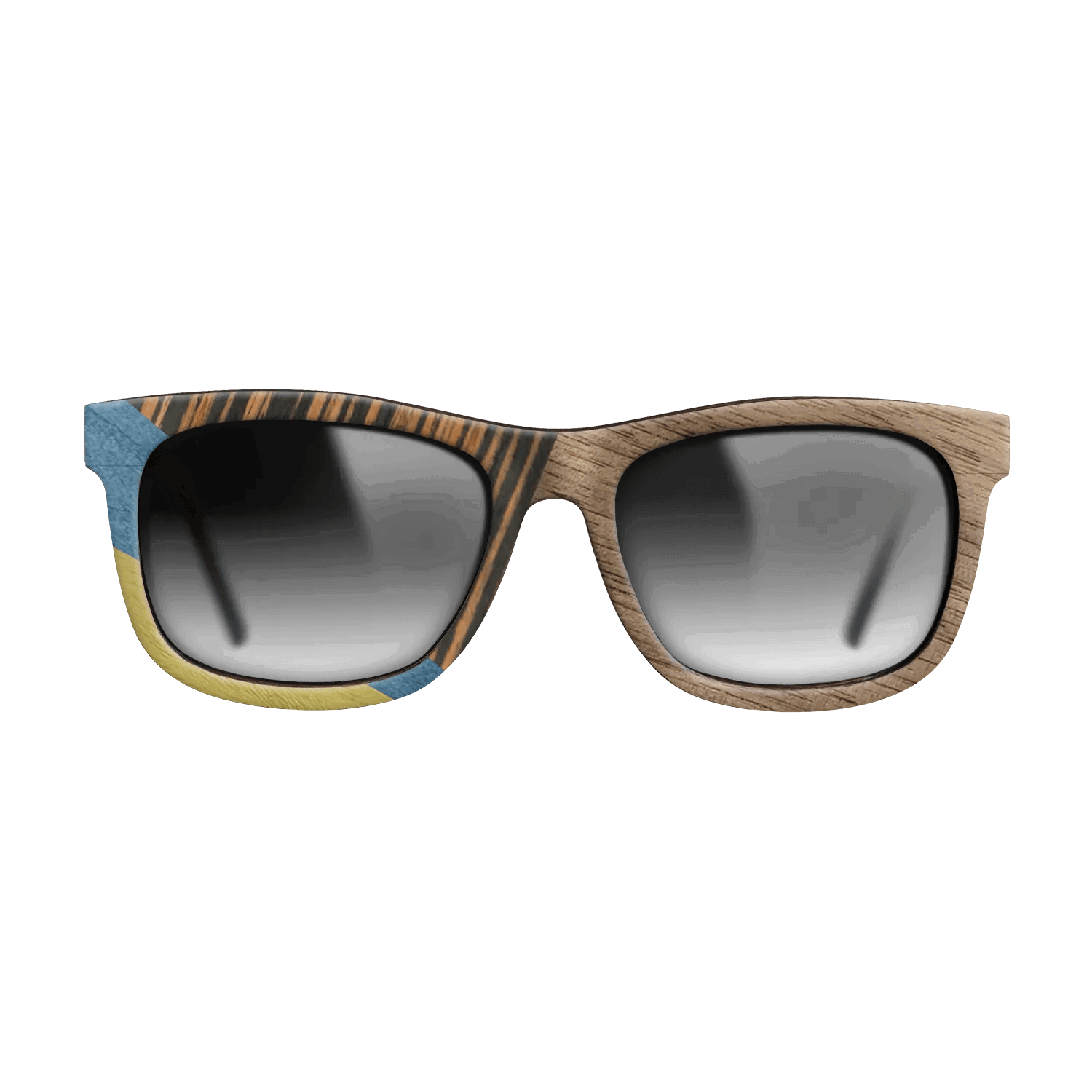 Fumed Oak,Walnut: Straight Grain,Poplar Dyed: Yellow,Poplar Dyed: Blue Denim,Italian Ebony: Mosaic - The Hero - Square - SIRIS wood optic