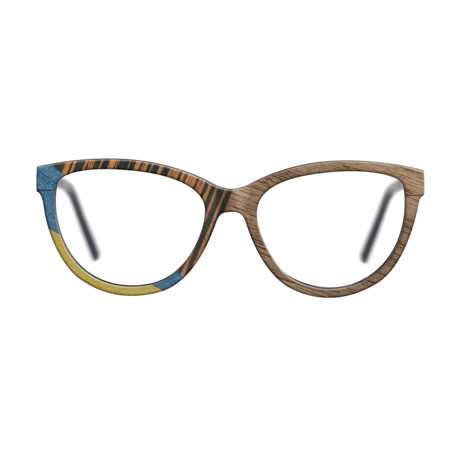 Fumed Oak,Walnut: Straight Grain,Poplar Dyed: Yellow,Poplar Dyed: Blue Denim,Italian Ebony: Mosaic - The Maiden - Cat - SIRIS wood optic