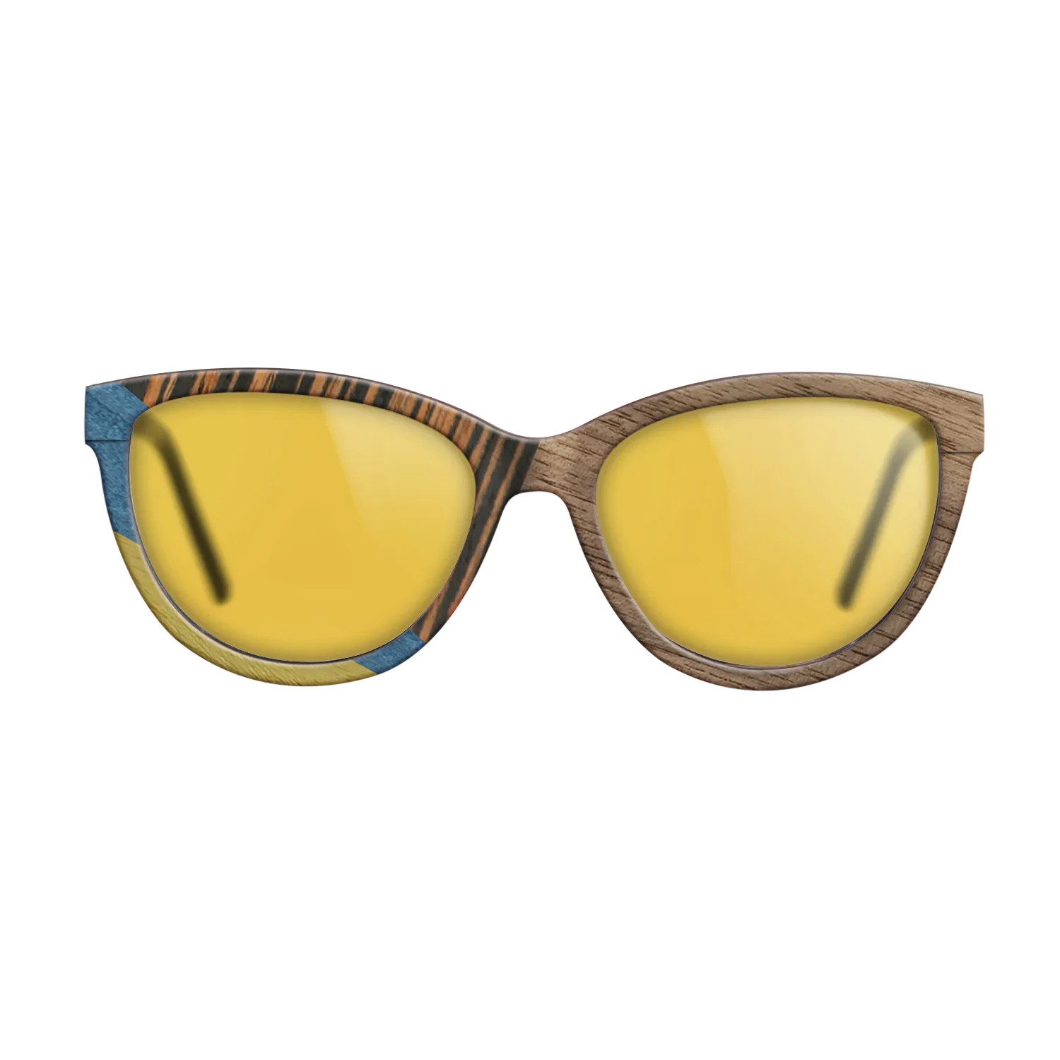 Fumed Oak,Walnut: Straight Grain,Poplar Dyed: Yellow,Poplar Dyed: Blue Denim,Italian Ebony: Mosaic - The Maiden - Cat - SIRIS wood optic