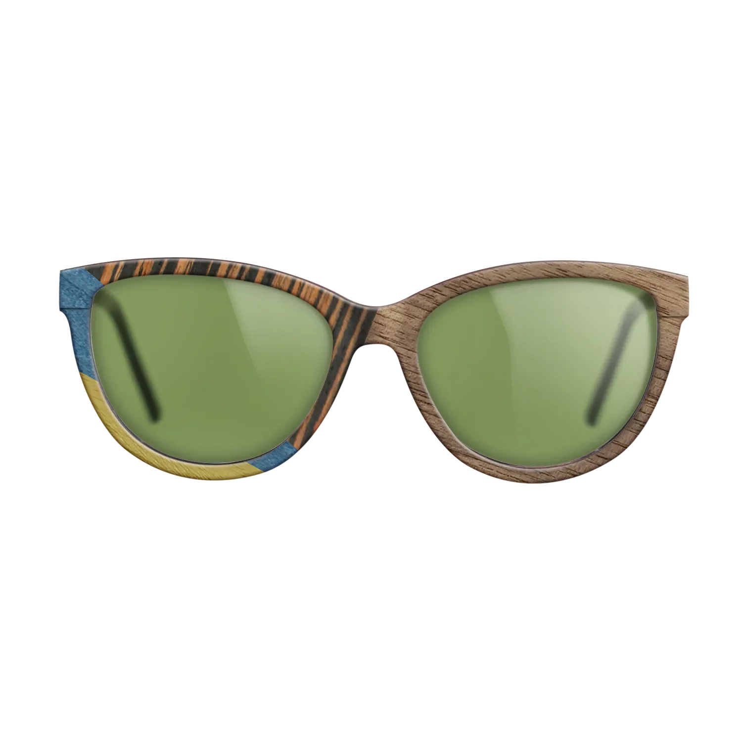 Fumed Oak,Walnut: Straight Grain,Poplar Dyed: Yellow,Poplar Dyed: Blue Denim,Italian Ebony: Mosaic - The Maiden - Cat - SIRIS wood optic