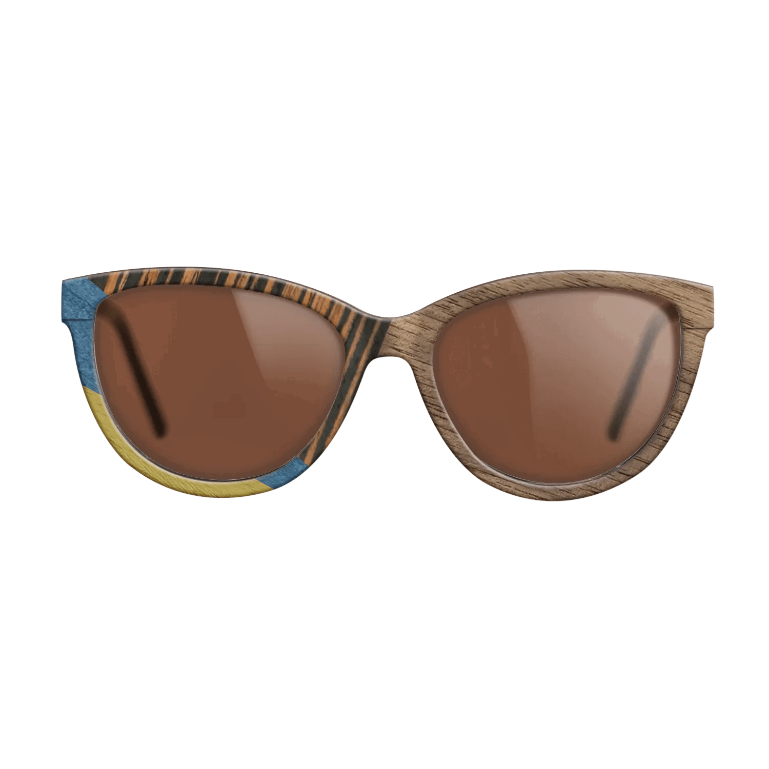 Fumed Oak,Walnut: Straight Grain,Poplar Dyed: Yellow,Poplar Dyed: Blue Denim,Italian Ebony: Mosaic - The Maiden - Cat - SIRIS wood optic