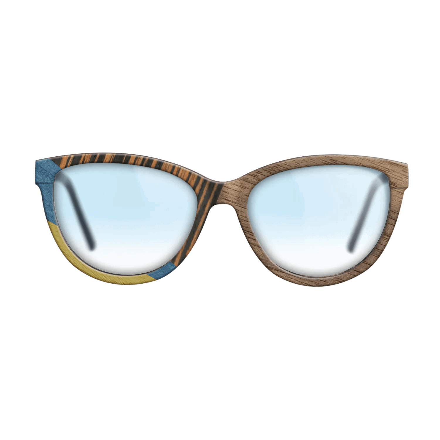 Fumed Oak,Walnut: Straight Grain,Poplar Dyed: Yellow,Poplar Dyed: Blue Denim,Italian Ebony: Mosaic - The Maiden - Cat - SIRIS wood optic