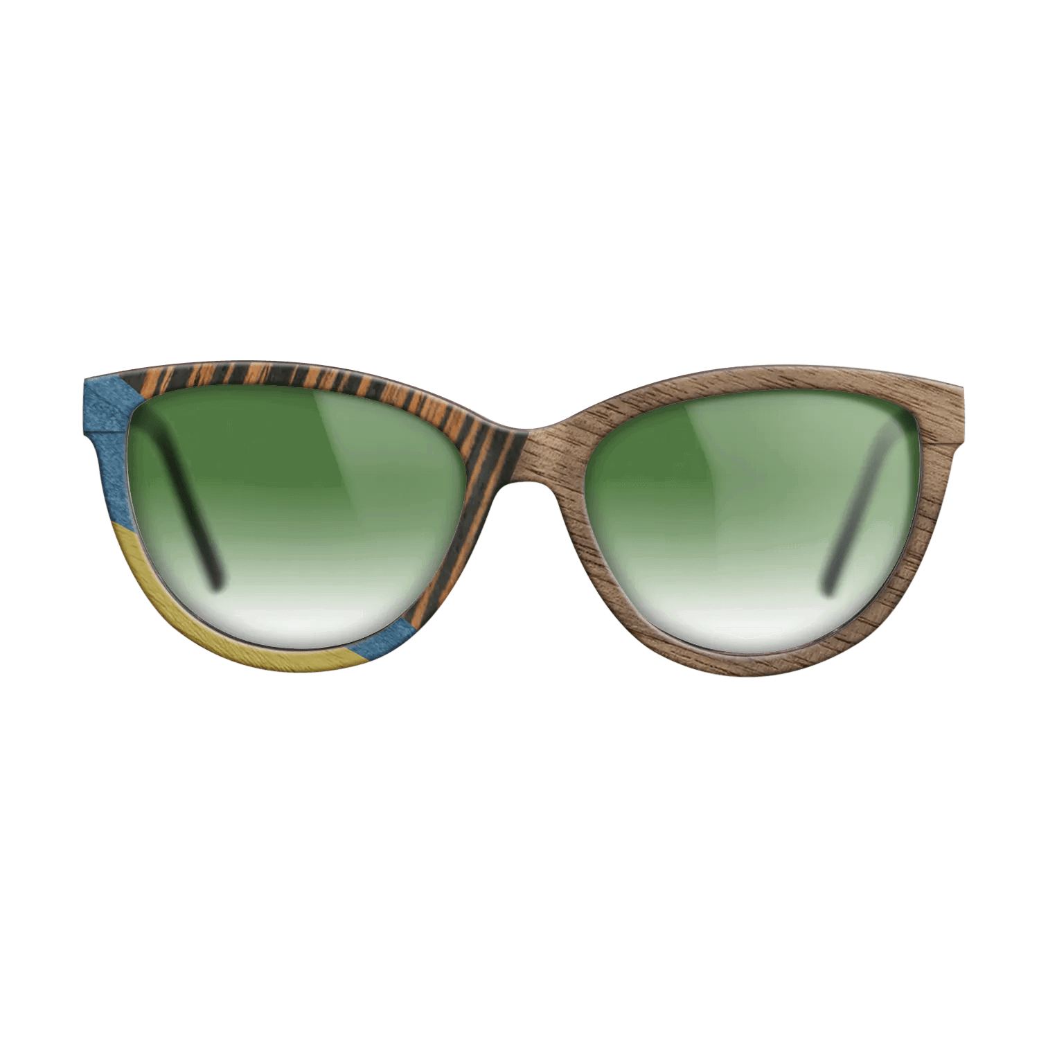 Fumed Oak,Walnut: Straight Grain,Poplar Dyed: Yellow,Poplar Dyed: Blue Denim,Italian Ebony: Mosaic - The Maiden - Cat - SIRIS wood optic