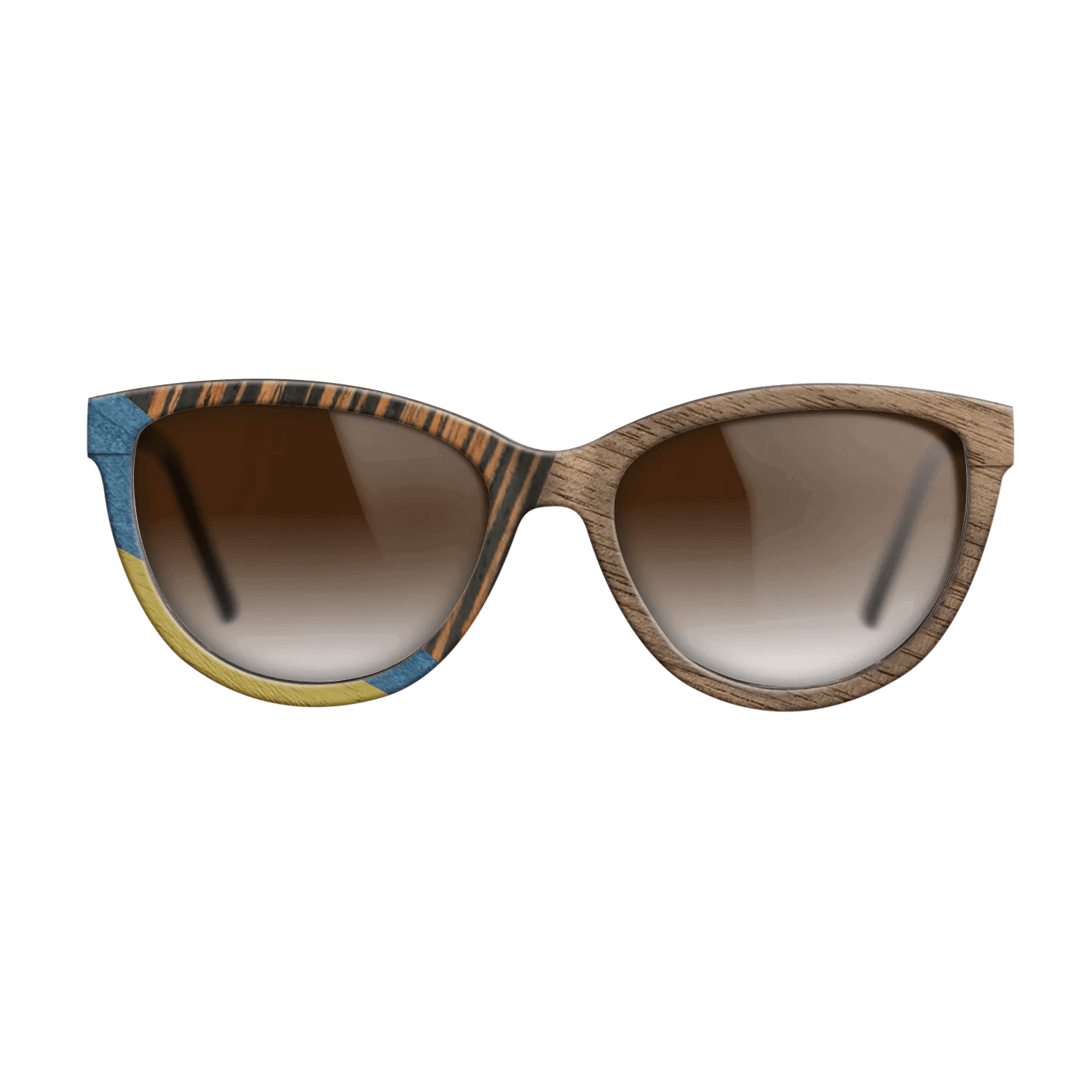 Fumed Oak,Walnut: Straight Grain,Poplar Dyed: Yellow,Poplar Dyed: Blue Denim,Italian Ebony: Mosaic - The Maiden - Cat - SIRIS wood optic