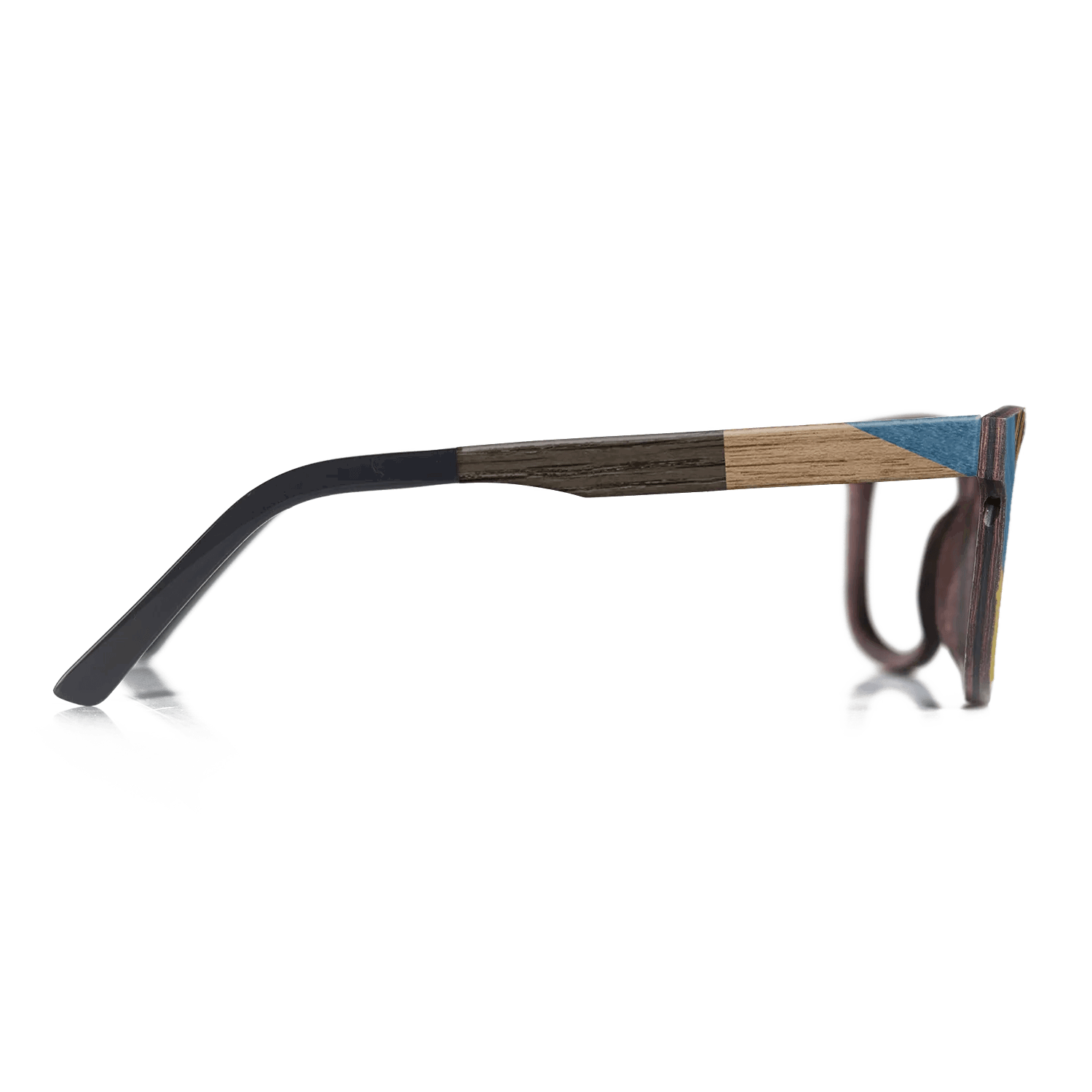 Fumed Oak,Walnut: Straight Grain,Poplar Dyed: Yellow,Poplar Dyed: Blue Denim,Italian Ebony: Mosaic - The Sage - Rectangle - SIRIS wood optic