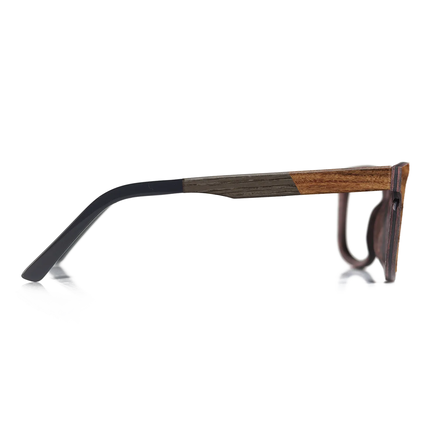 Fumed Oak,Walnut: Straight Grain,Santos Rosewood Dark,Ziricote Dark Quartered: Angle Cut - The Hero - Square - 1223 - SIRIS wood optic