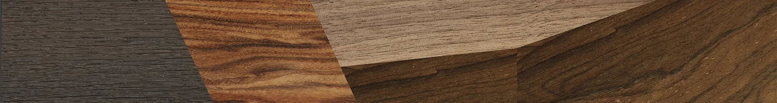 Fumed Oak,Walnut: Straight Grain,Santos Rosewood Dark,Ziricote Dark Quartered: Angle Cut - The Hero - Square - 1223 - SIRIS wood optic