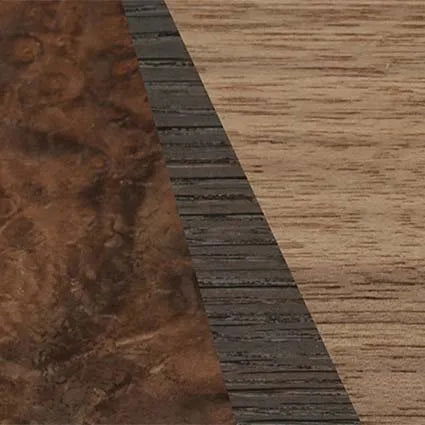Fumed Oak,Walnut: Straight Grain,Walnut Burl: Angle Cut - The Hero - Square - 1804 - SIRIS wood optic