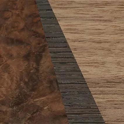 Fumed Oak,Walnut: Straight Grain,Walnut Burl: Angle Cut - The Rebel - Round - 1804 - SIRIS wood optic