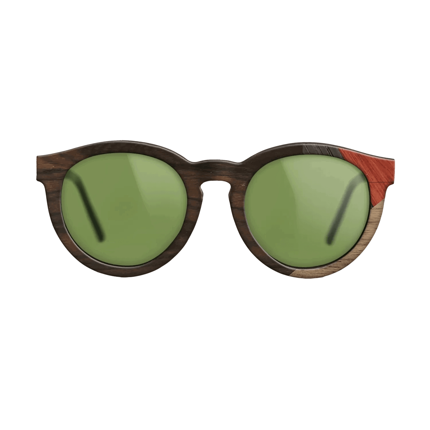 Fumed Oak,Walnut: Straight Grain,Ziricote Dark Quartered,Poplar Dyed: Red: Mosaic - The Rebel - Round - 729 - SIRIS wood optic