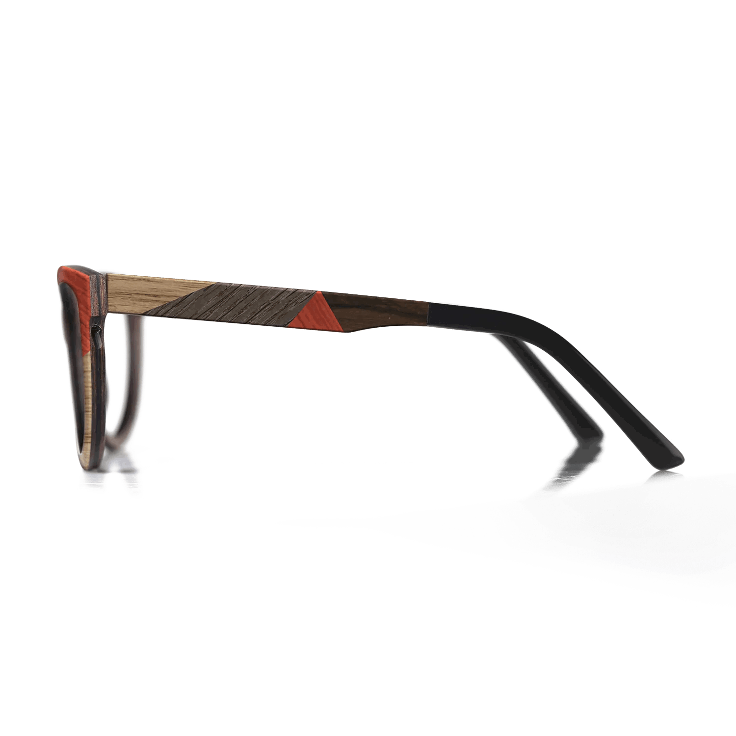 Fumed Oak,Walnut: Straight Grain,Ziricote Dark Quartered,Poplar Dyed: Red: Mosaic - The Sage - Rectangle - 729 - SIRIS wood optic