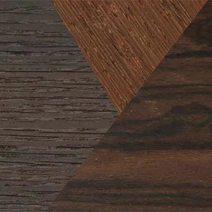 Fumed Oak,Wenge,Ziricote Dark Quartered: Angle Cut - The Hero - Square - SIRIS wood optic