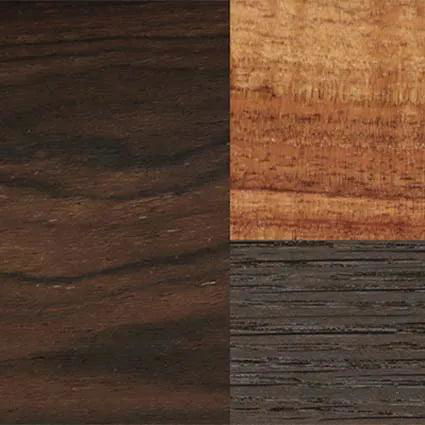Fumed Oak,Ziricote Dark Quartered,Koa: Cubic Cuts - The Hero - Square - SIRIS wood optic
