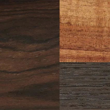 Fumed Oak,Ziricote Dark Quartered,Koa: Cubic Cuts - The Sage - Rectangle - SIRIS wood optic