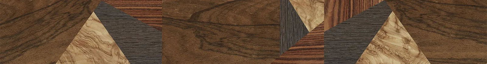 Fumed Oak,Ziricote Dark Quartered,Olive Burl,Kingwood: Mosaic - The Hero - Square - 1222 - SIRIS wood optic