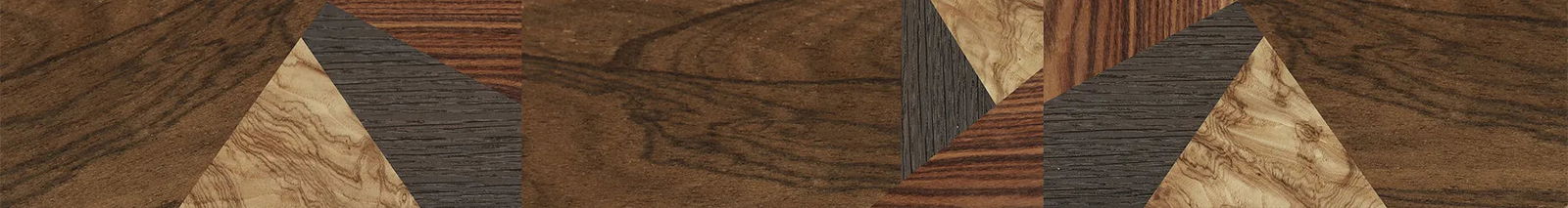 Fumed Oak,Ziricote Dark Quartered,Olive Burl,Kingwood: Mosaic - The Sage - Rectangle - 1222 - SIRIS wood optic