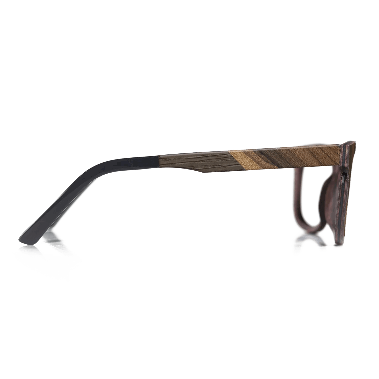 Fumed Oak,Ziricote Dark Quartered,Poplar Dyed: Blue Denim,Royal White Ebony: Angle Cut - The Rebel - Round - 740 - SIRIS wood optic