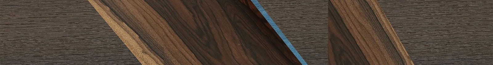 Fumed Oak,Ziricote Dark Quartered,Poplar Dyed: Blue Denim,Royal White Ebony: Angle Cut - The Rebel - Round - 740 - SIRIS wood optic