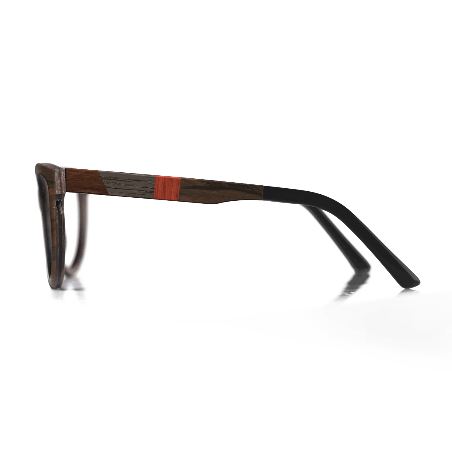 Fumed Oak,Ziricote Dark Quartered,Poplar Dyed: Red,Kingwood: Fractal - The Sage - Rectangle - 1373 - SIRIS wood optic