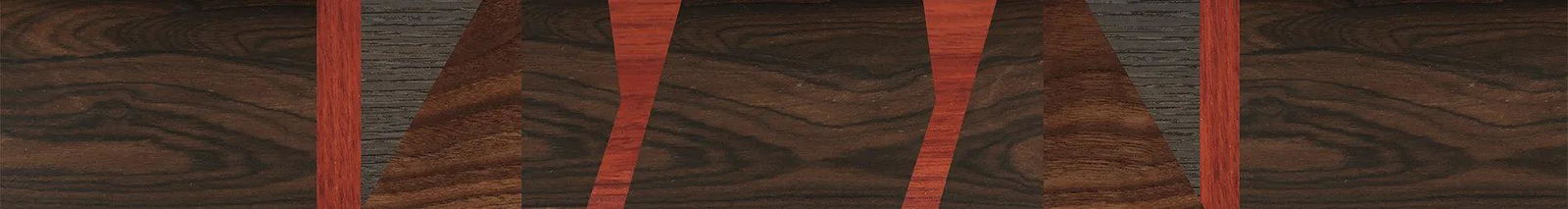 Fumed Oak,Ziricote Dark Quartered,Poplar Dyed: Red,Kingwood: Fractal - The Sage - Rectangle - 1373 - SIRIS wood optic