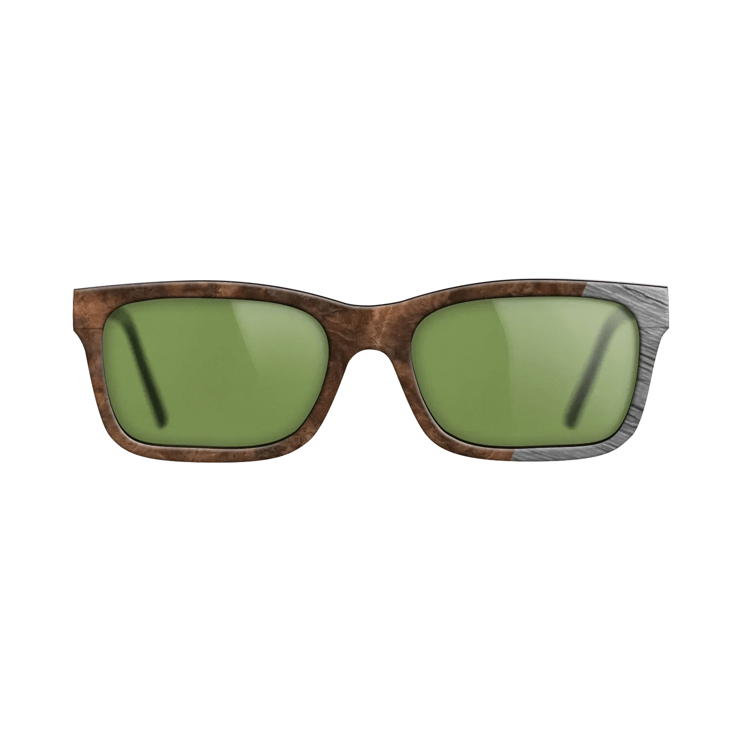 Walnut Burl,Poplar Dyed: Grey: Dicut - The Sage - Rectangle - SIRIS wood optic