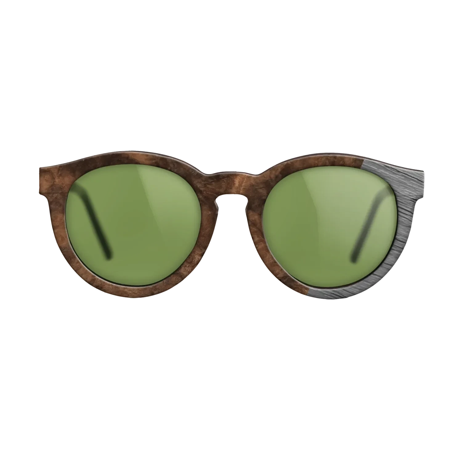 Walnut Burl,Poplar Dyed: Grey: Dicut - The Rebel - Round - SIRIS wood optic