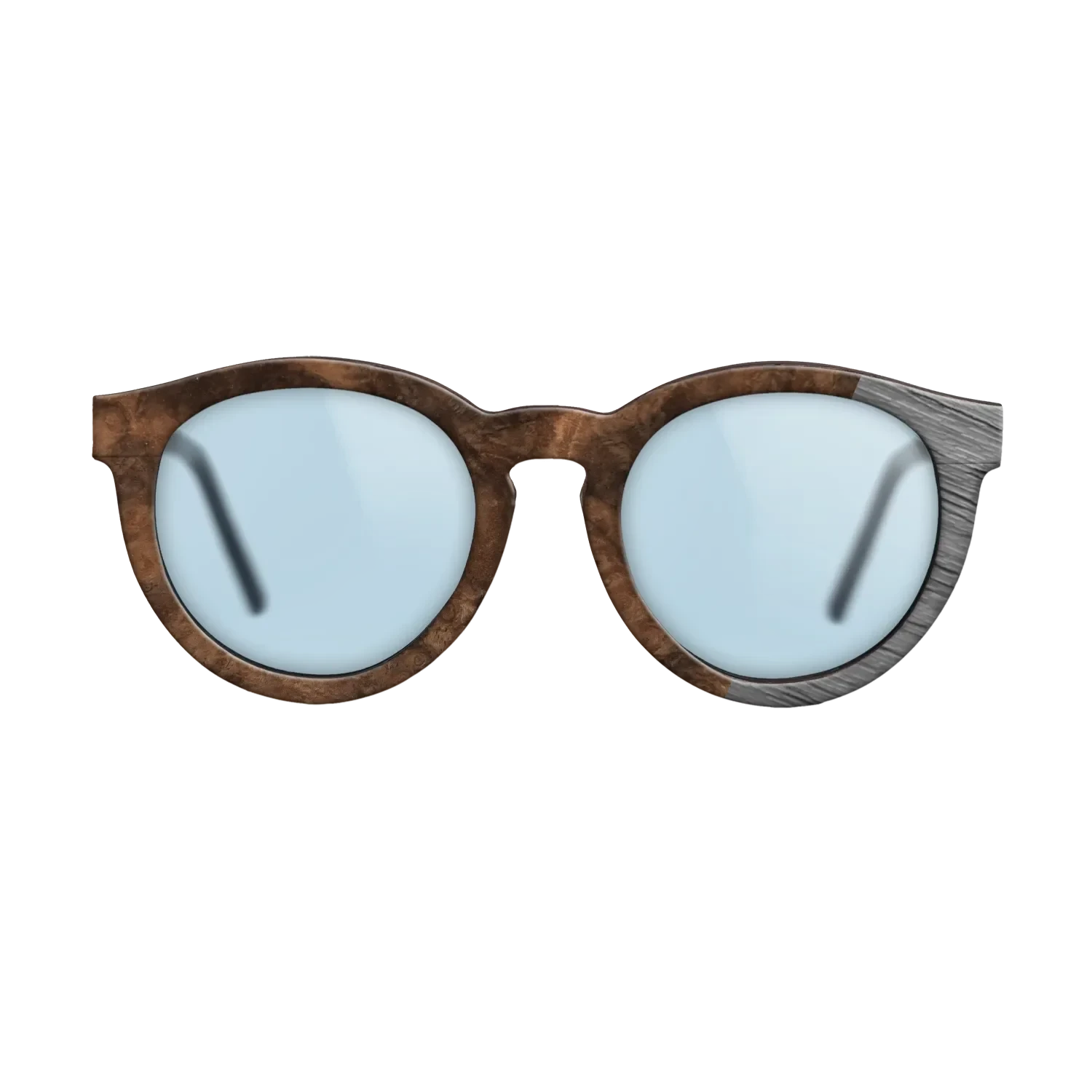 Walnut Burl,Poplar Dyed: Grey: Dicut - The Rebel - Round - SIRIS wood optic