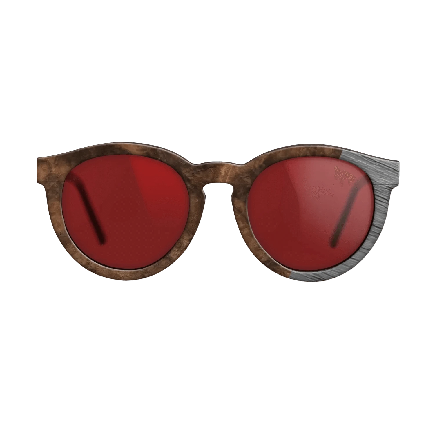 Walnut Burl,Poplar Dyed: Grey: Dicut - The Rebel - Round - SIRIS wood optic