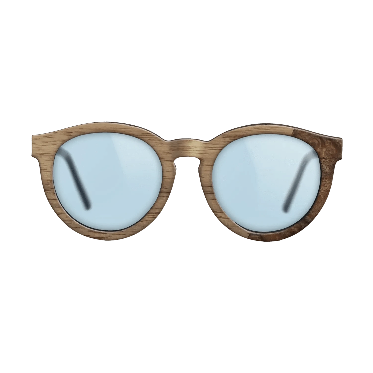 Walnut: Straight Grain,Walnut Burl: Dicut - The Rebel - Round - SIRIS wood optic