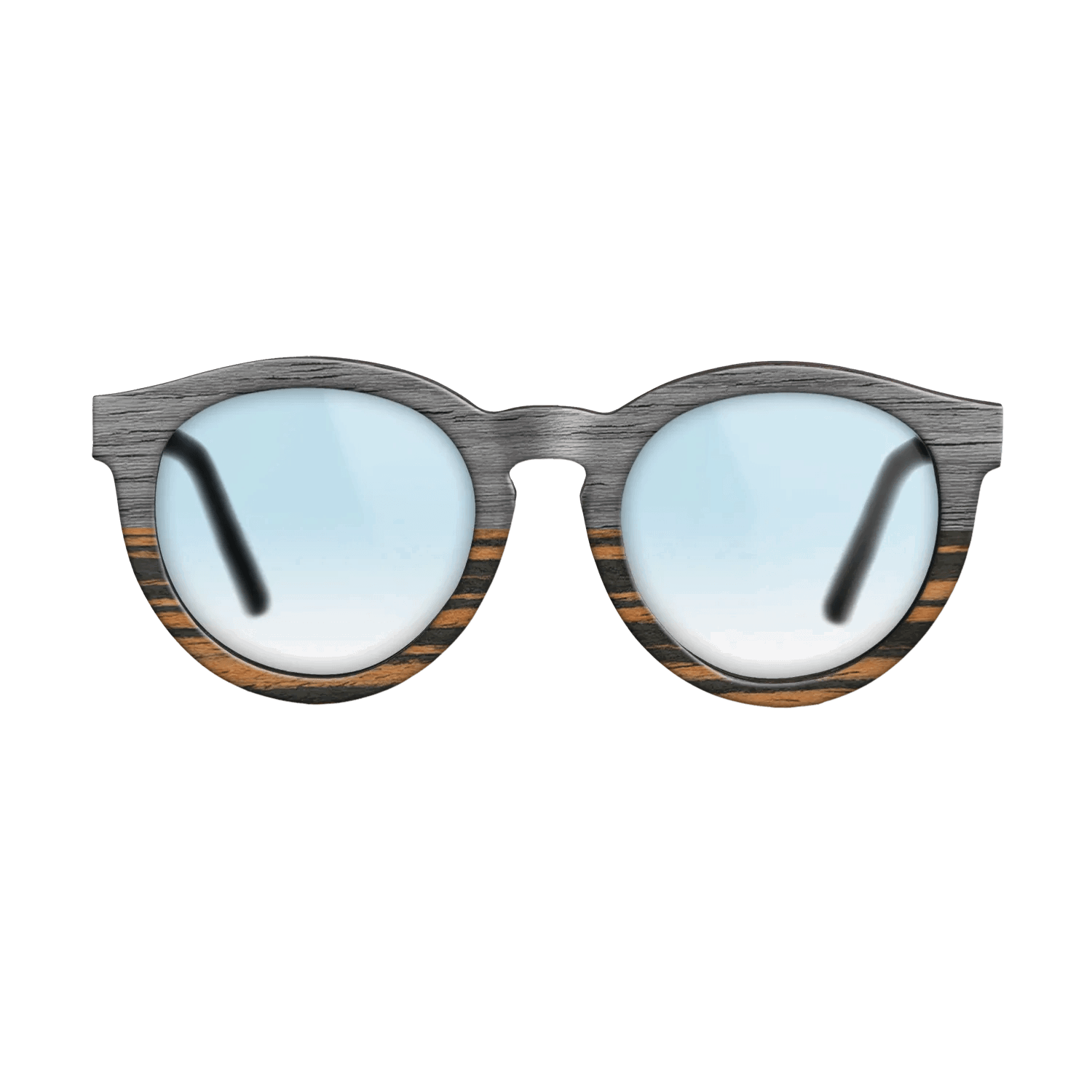 Grey Poplar Tophalf ItalianEbony- Noir - The Rebel - Round - 2127- Noir - SIRIS wood optic