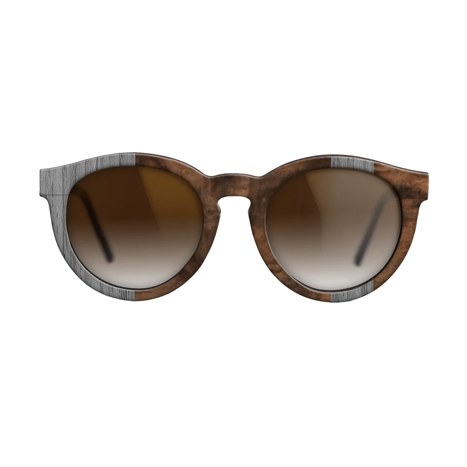 Poplar Dyed: Grey,Walnut Burl: Splice - The Rebel - Round - SIRIS wood optic