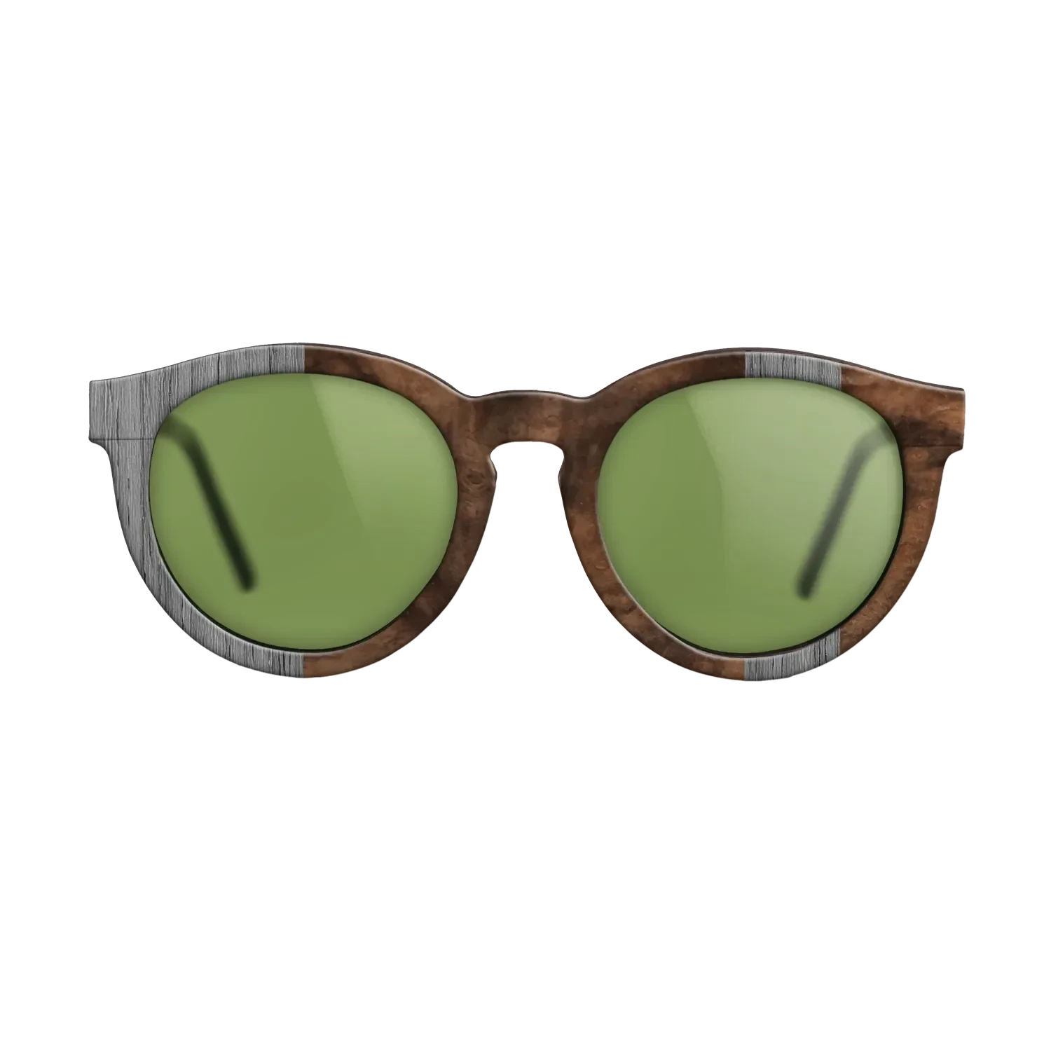 Poplar Dyed: Grey,Walnut Burl: Splice - The Rebel - Round - SIRIS wood optic