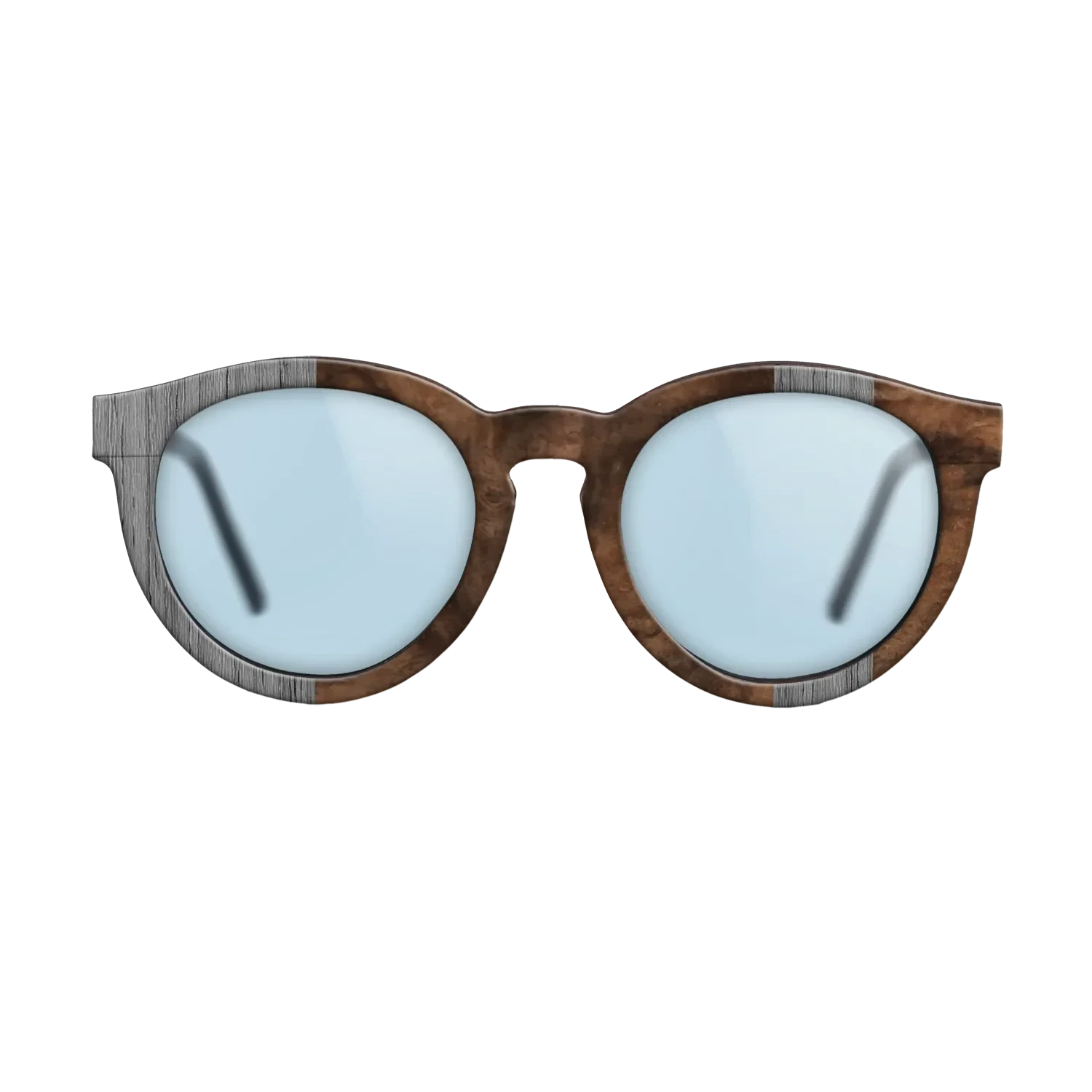 Poplar Dyed: Grey,Walnut Burl: Splice - The Rebel - Round - SIRIS wood optic