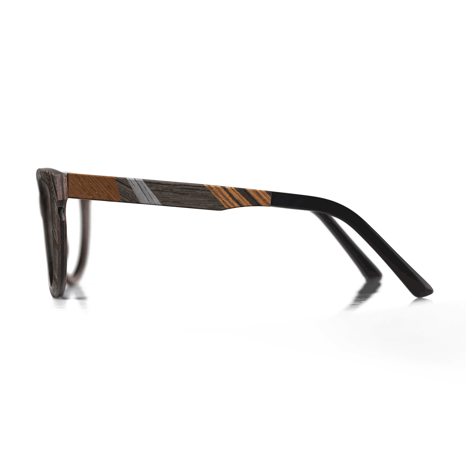 Italian Ebony,Fumed Oak,Wenge,Poplar Dyed: Grey: Fractal - The Maiden - Cat - SIRIS wood optic