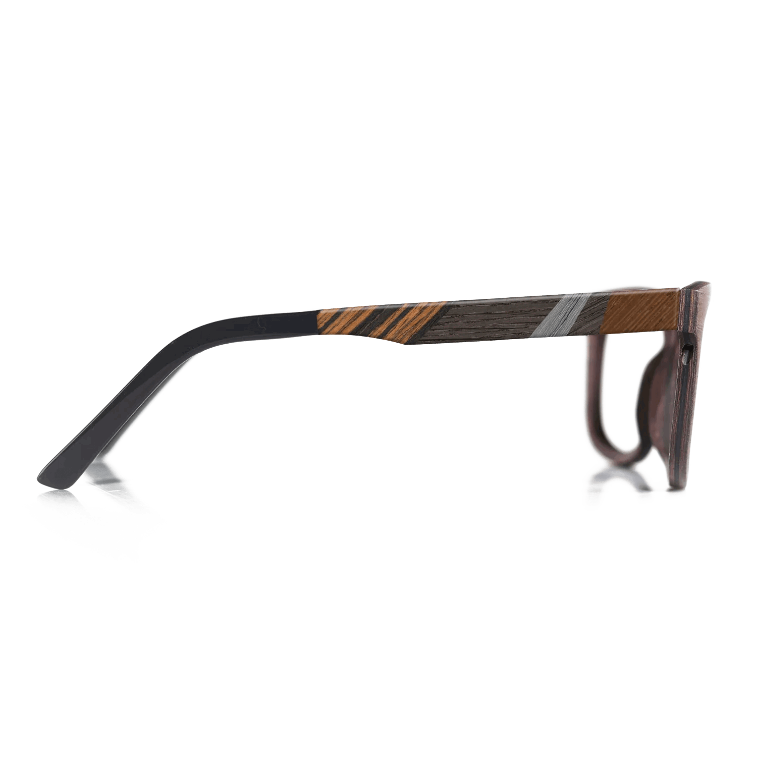 Italian Ebony,Fumed Oak,Wenge,Poplar Dyed: Grey: Fractal - The Sage - Rectangle - SIRIS wood optic