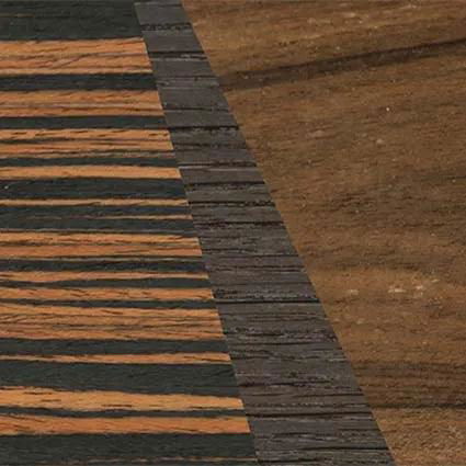 Italian Ebony,Fumed Oak,Ziricote Light Quartered: Angle Cut - The Rebel - Round - SIRIS wood optic
