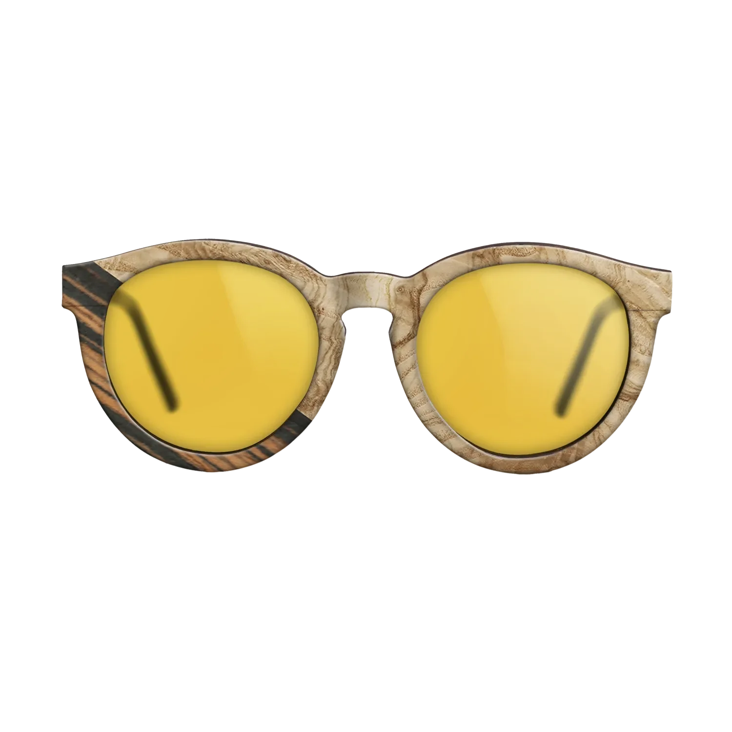 Italian Ebony,Olive Burl: Angle Cut - The Rebel - Round - 1743 - SIRIS wood optic