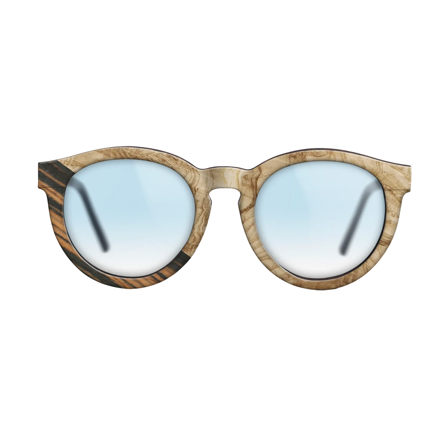 Italian Ebony,Olive Burl: Angle Cut - The Rebel - Round - 1743 - SIRIS wood optic